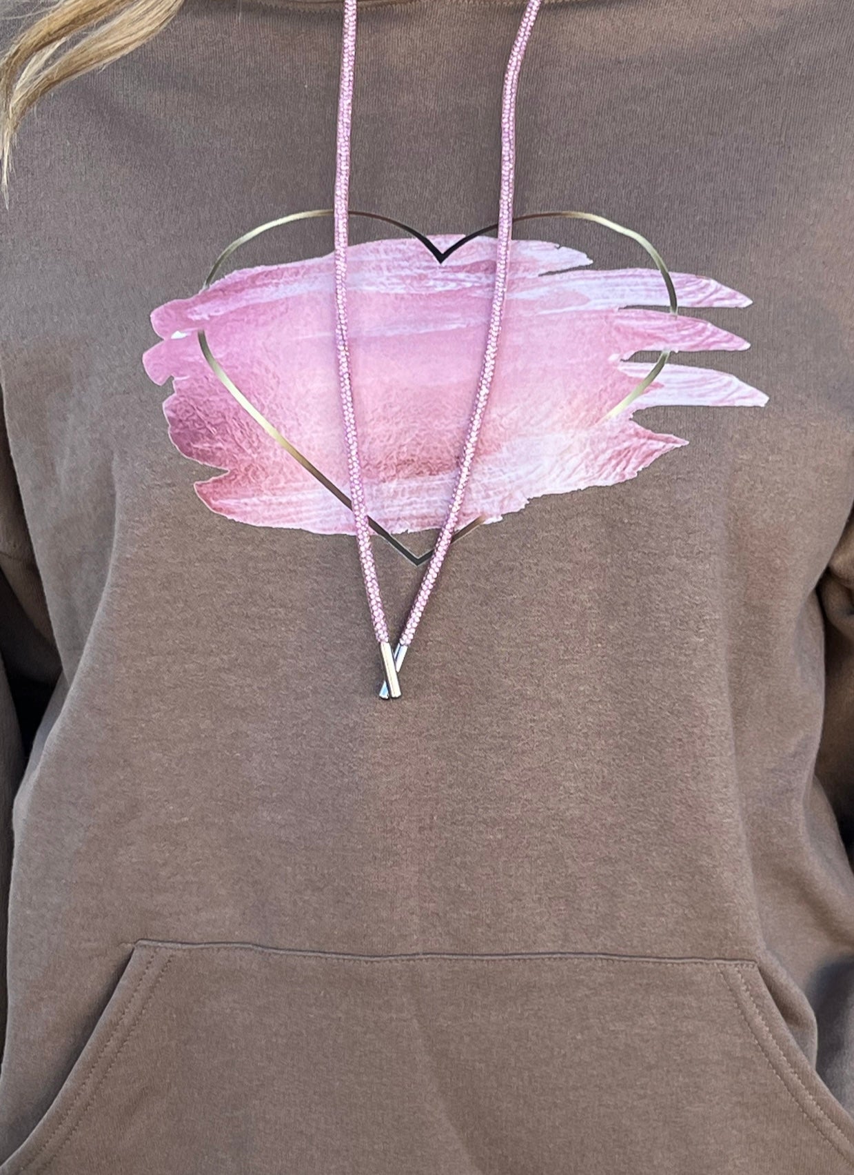 Pink/Gold Heart Bling Hoodie