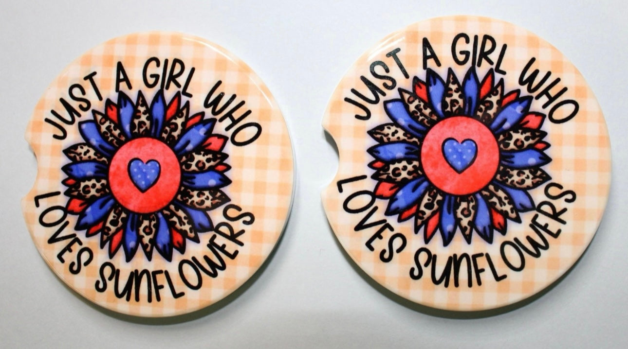 Sunflower Ceramic Car Coaster