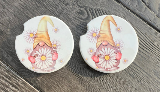 Daisy Gnome Ceramic Car Coaster