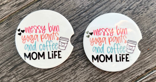 Mom Life Ceramic Car Coaster