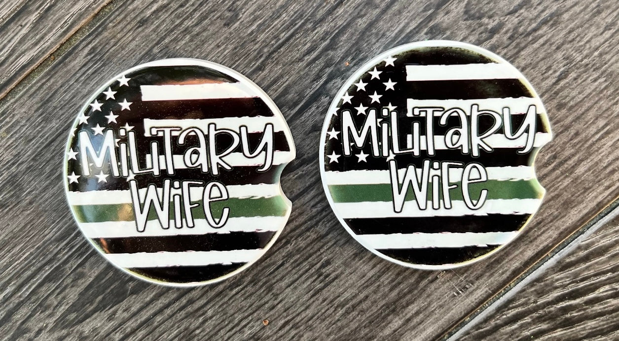 Military Wife Ceramic Car Coaster